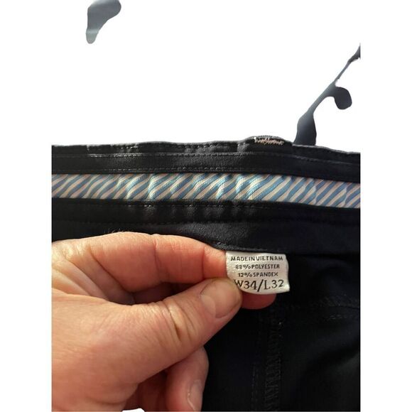 Footjoy FJ Mens Navy Blue Flat Front Five Pocket Style Chino Pants Size 34/32 - Picture 6 of 11